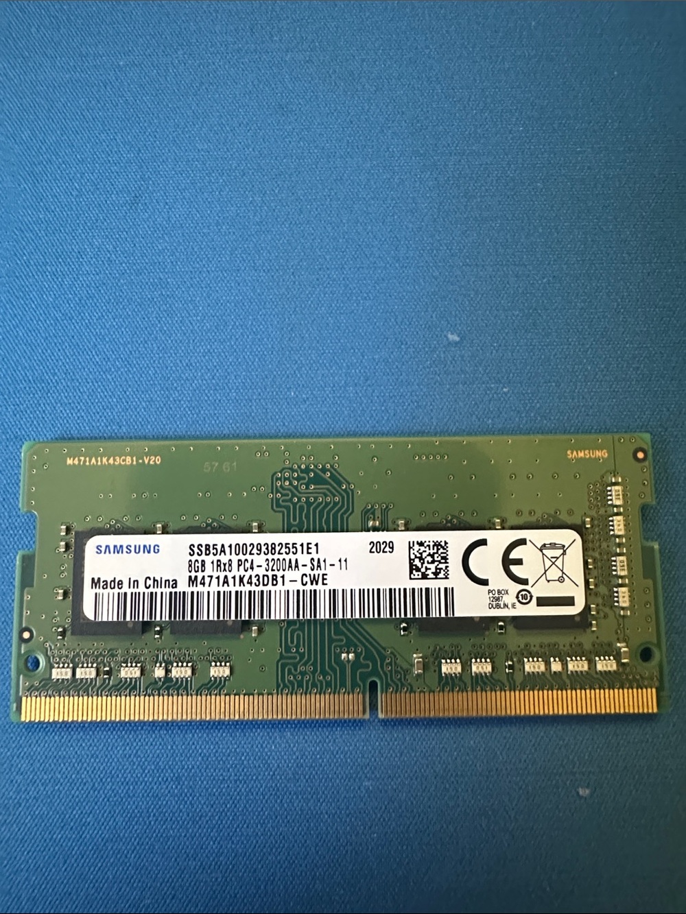 Samsung 8GB DDR4 SODIMM Laptop Memory Module - Green